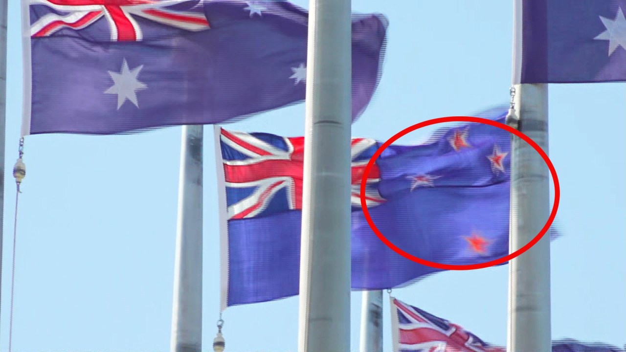 Two New Zealand flags mistakenly raised among 44 Australian flags at Parliament House for Australian National Flag Day
