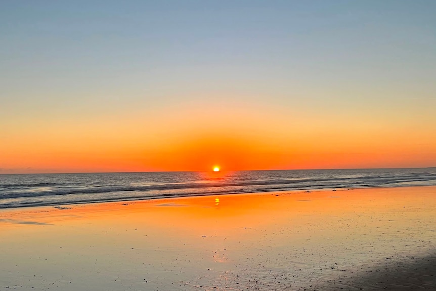 sunsrise over moore park beachin bundaberg queensland