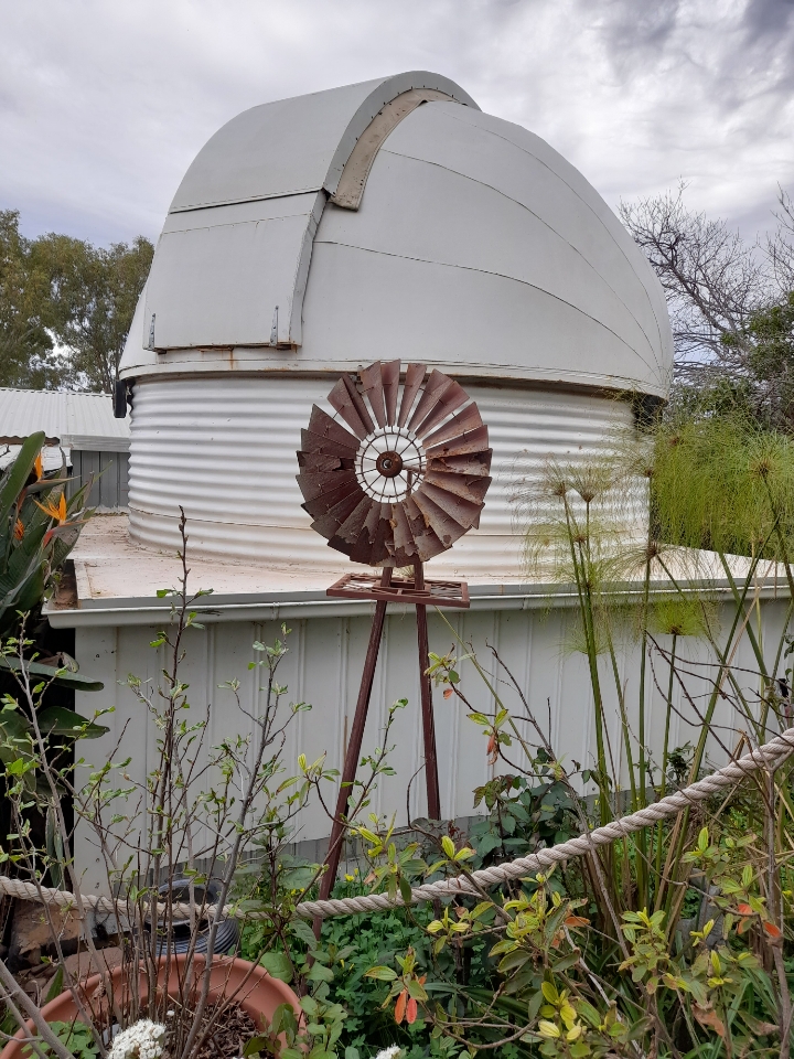 A homemade observatory in the backyard of Trevor Barry's home. 