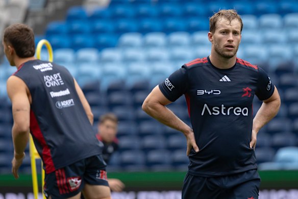 Look who’s back: Sam Walker was a welcome sight at Sydney Roosters’ training on Monday.