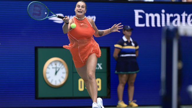 Top seed Aryna Sabalenka was stretched in her US Opren clash with Kamilla Rakhimova. 