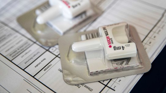 Nyxoid is a brand of naloxone that is a nasal spray that blocks or reverses the effects of opioid drugs.