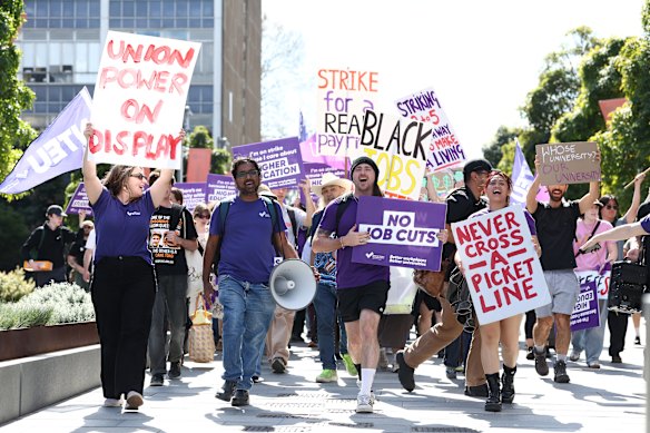 Academics at the University of Sydney walked off the job on Wednesday.