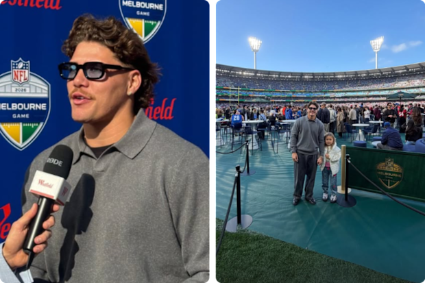 Broncos star Reece Walsh brought his little girl along to the game.