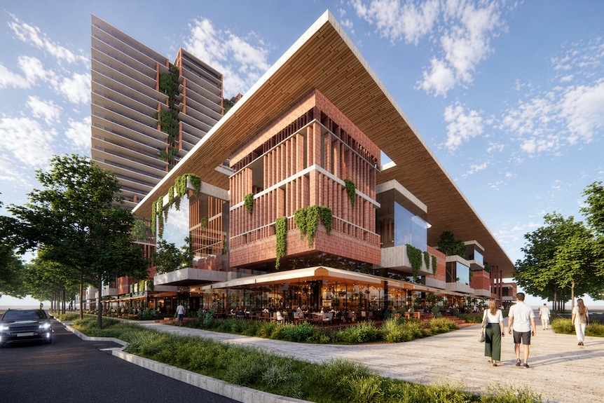 a render of a brick multi-storey development