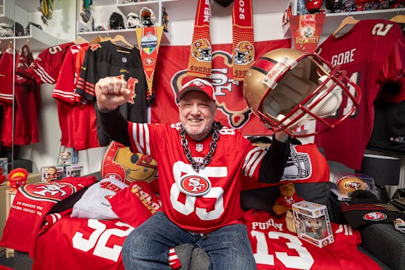San Francisco 49ers superfan Shane Dixon can’t wait to see his team at the MCG