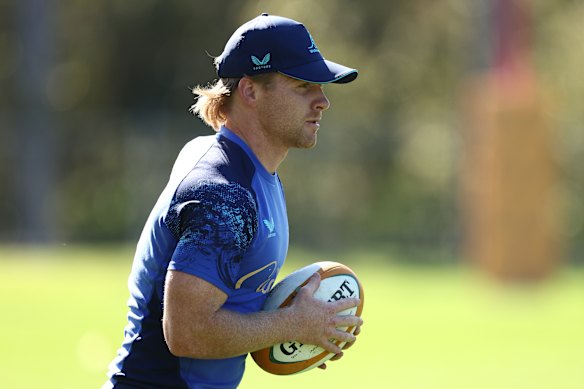 Harry McLaughlin-Phillips trained with the Wallabies in Perth in July.