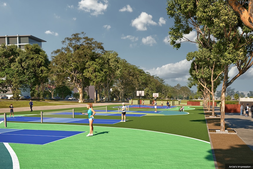 An artistic impression of Adelaide's eastern parklands following changes for the MotoGP.