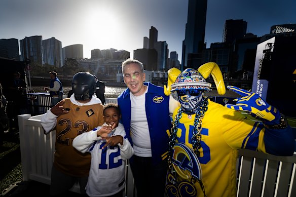 LA Rams president Kevin Demoff with some superfans.