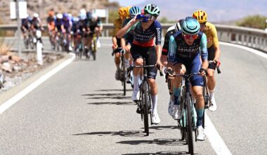 Pello Bilbao of Spain and Team Bahrain Victorious competes during the stage 12 of La Vuelta 2026