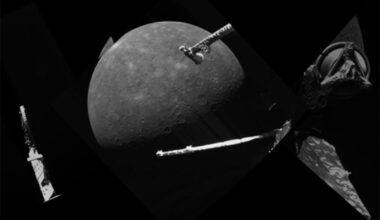 Still from a video showing BepiColombo