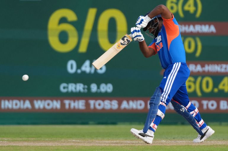 India's Sanju Samson bats against Japan during the Suzuki Cup T20 cricket match in Sano, Japan, Tuesday, Sept. 22, 2026, marking 75 years of diplomatic relations between the two countries. (AP Photo/Tomohiro Ohsumi)