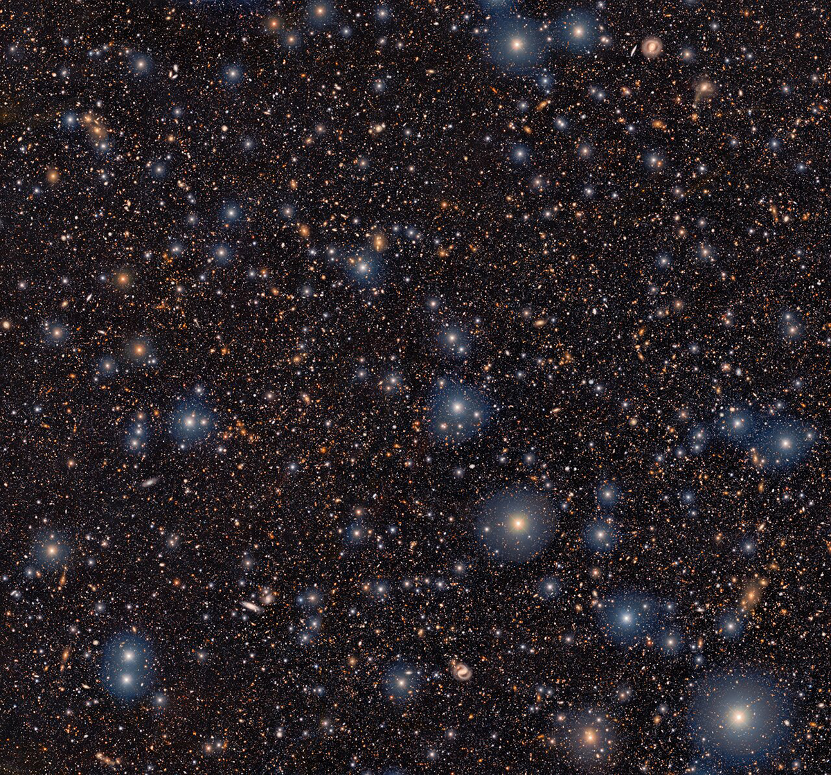 Image showing the proto-supercluster of galaxies named COSMOS-z3.1-A. Credit: CTIO/NOIRLab/DOE/NSF/AURA. Image Processing: T.A. Rector (University of Alaska Anchorage/NSF NOIRLab), M. Zamani & D. de Martin (NSF NOIRLab)