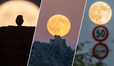 Stunning Harvest Moon serves up a treat for skywatchers worldwide (photos)