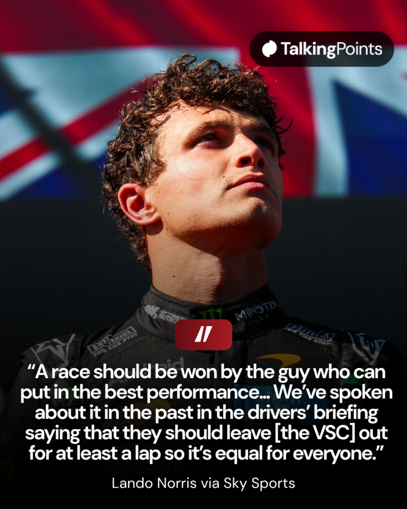 Quote graphic of Lando Norris after the Spanish Grand Prix