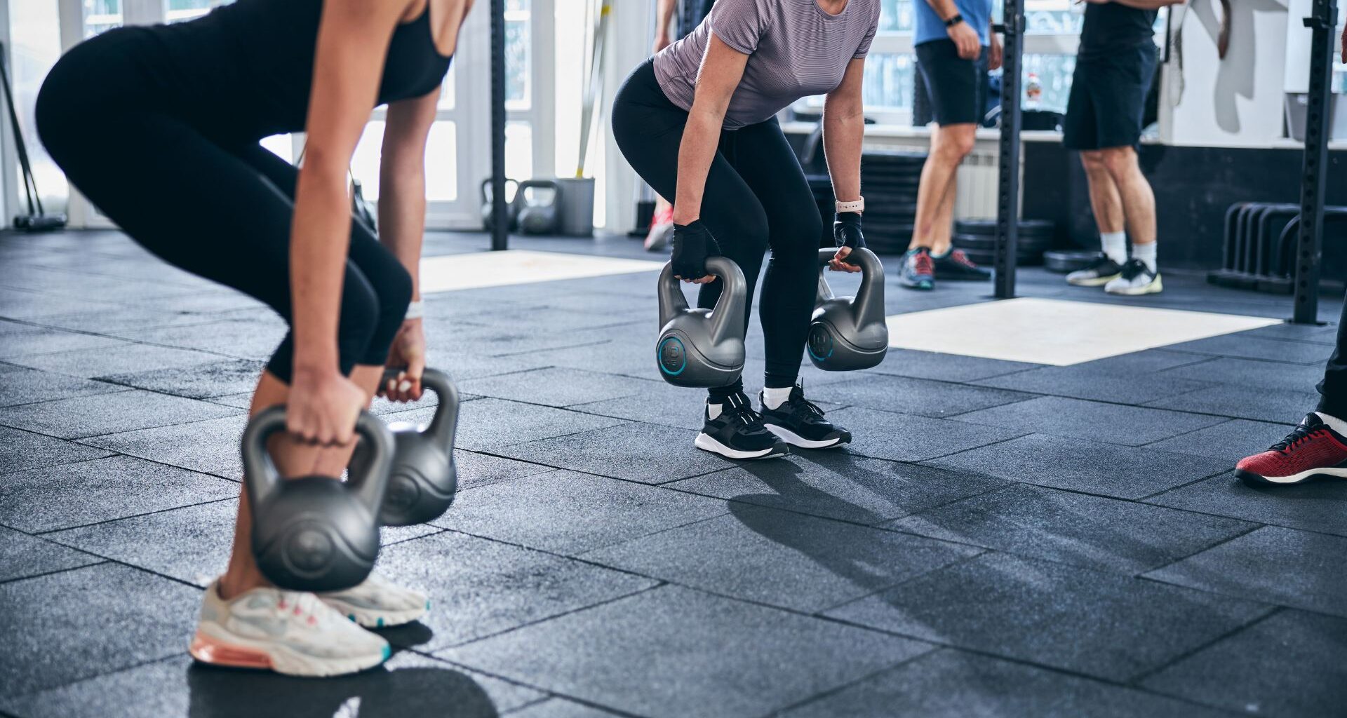 Women setting up for deadlift