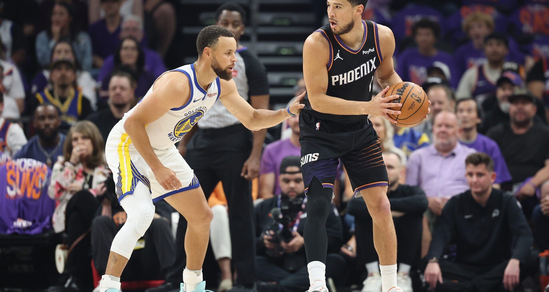 Warriors interested in a Steph Curry and Devin Booker superstar duo if star ever leaves Suns