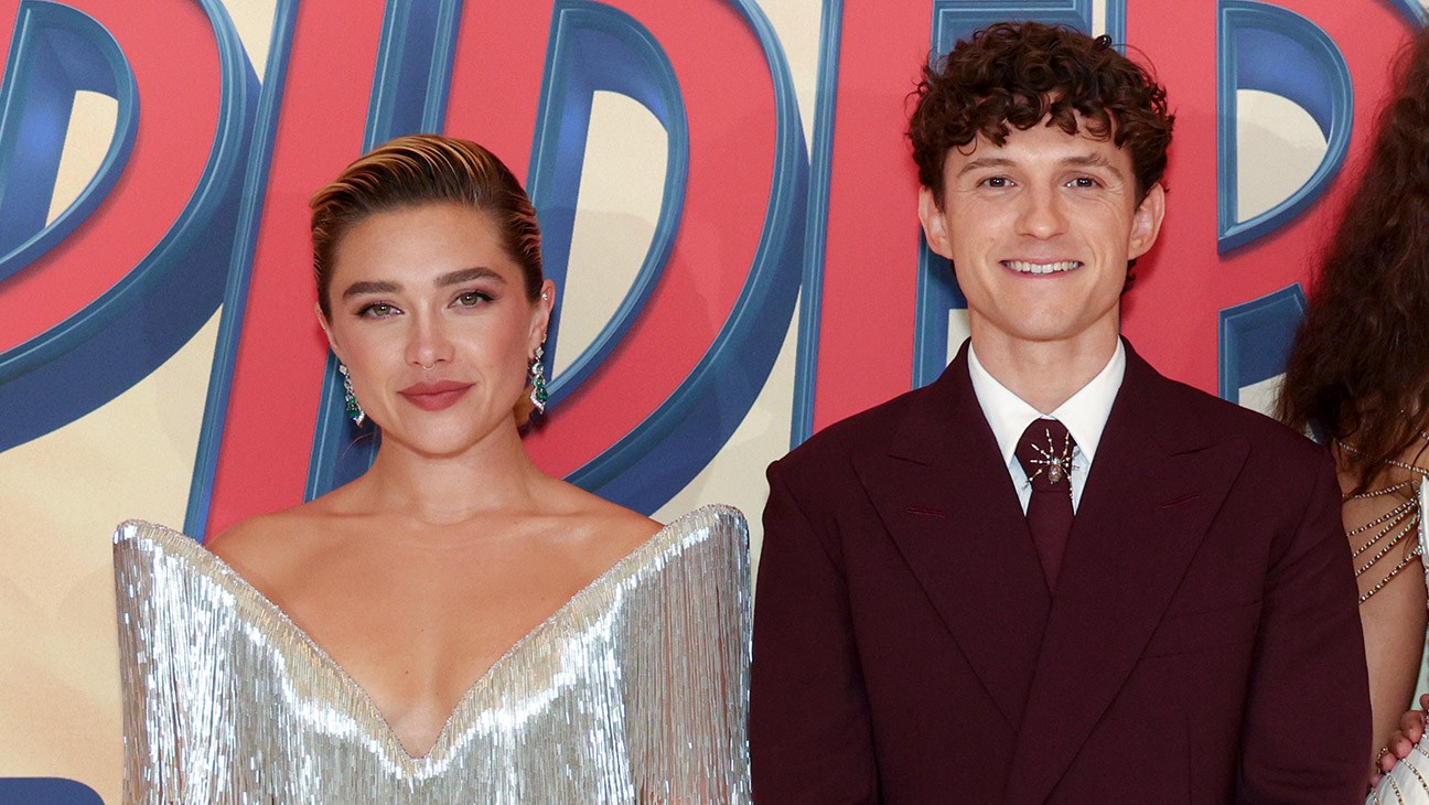 Florence Pugh, Tom Holland attend the Spider-Man: Brand New Day UK premiere in Odeon Luxe Leicester Square on Wednesday 29th July 2026 in London, England.