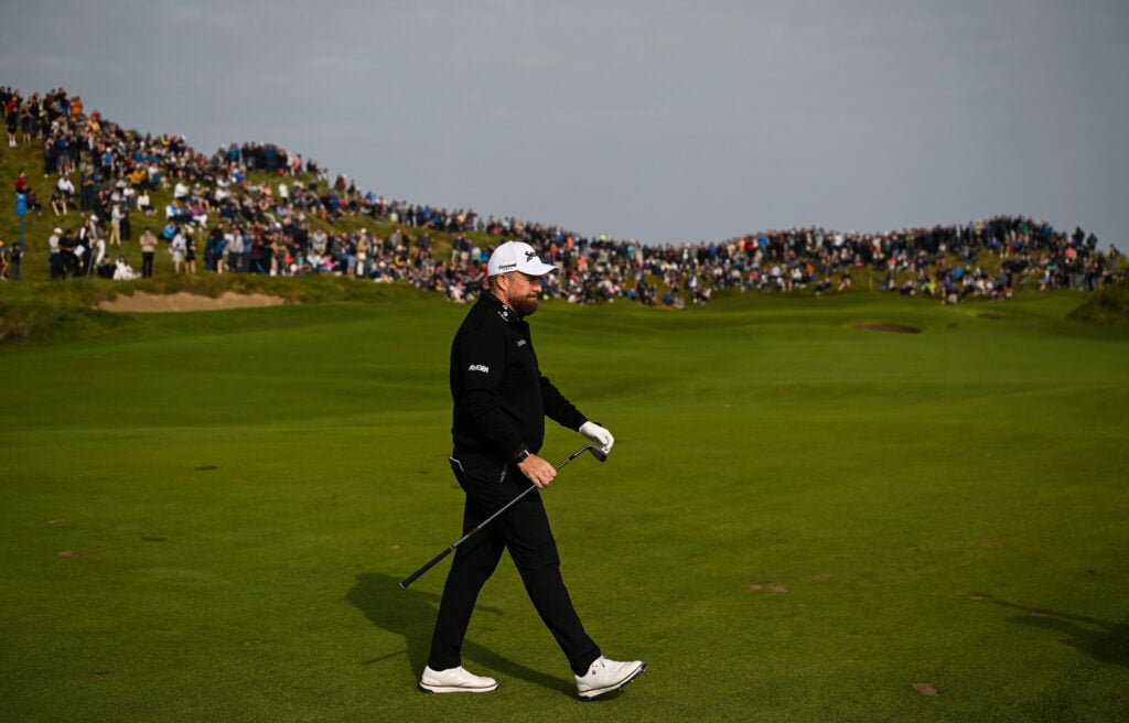 Shane Lowry in action day one of the Amgen Irish Open at Trump International Golf Links in Doonbeg