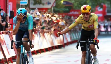 Tobias Halland Johannessen wins Vuelta stage 21 ahead of Alessandro Romele (Photo: Alexander Hassenstein/Getty Images)