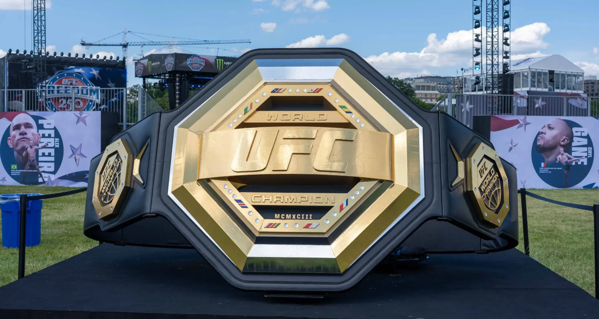 Khamzat Chimaev and Tyron Woodley clashed at RAF Moscow