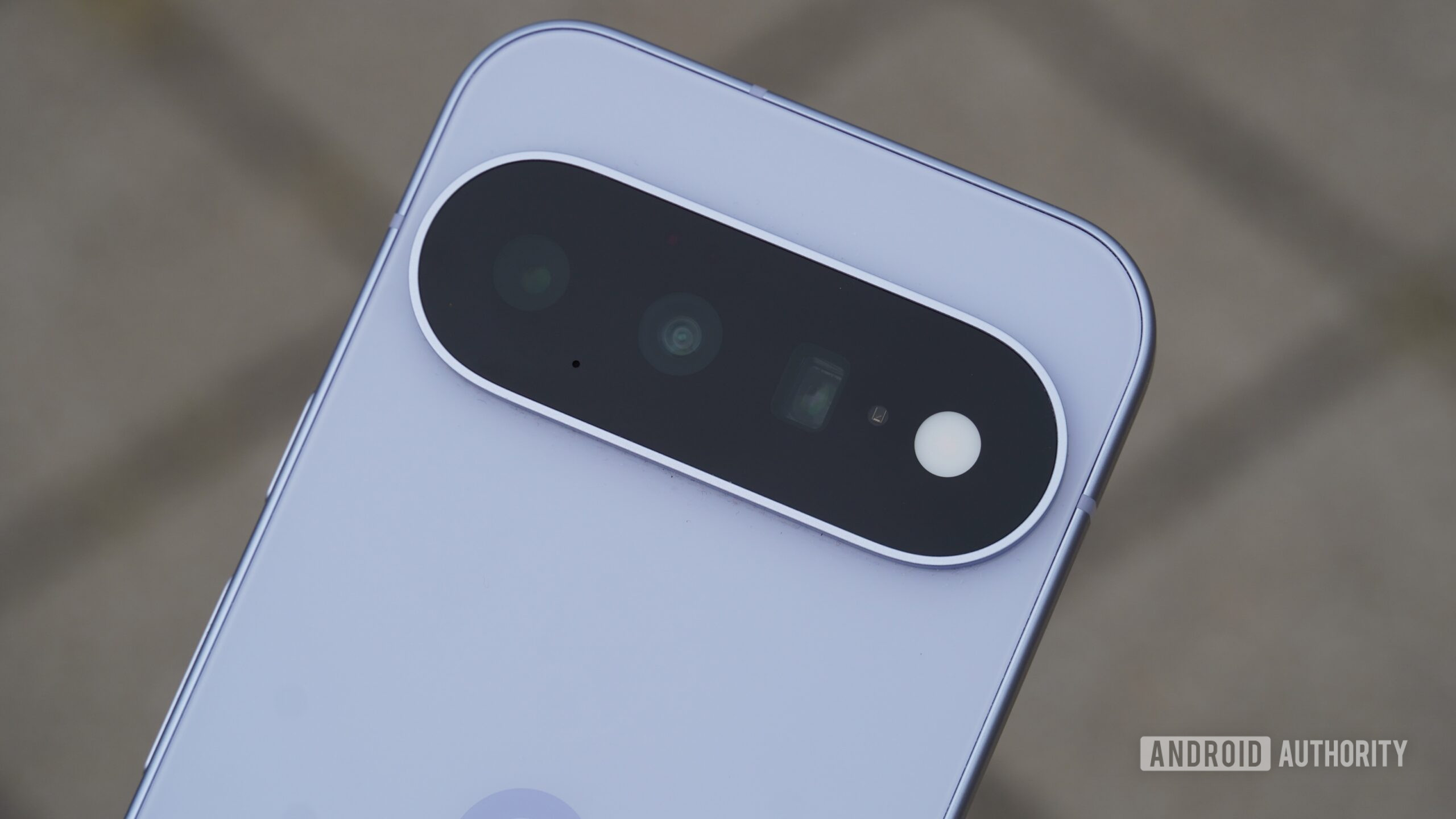 A close-up of the camera bar on the Pixel 11.