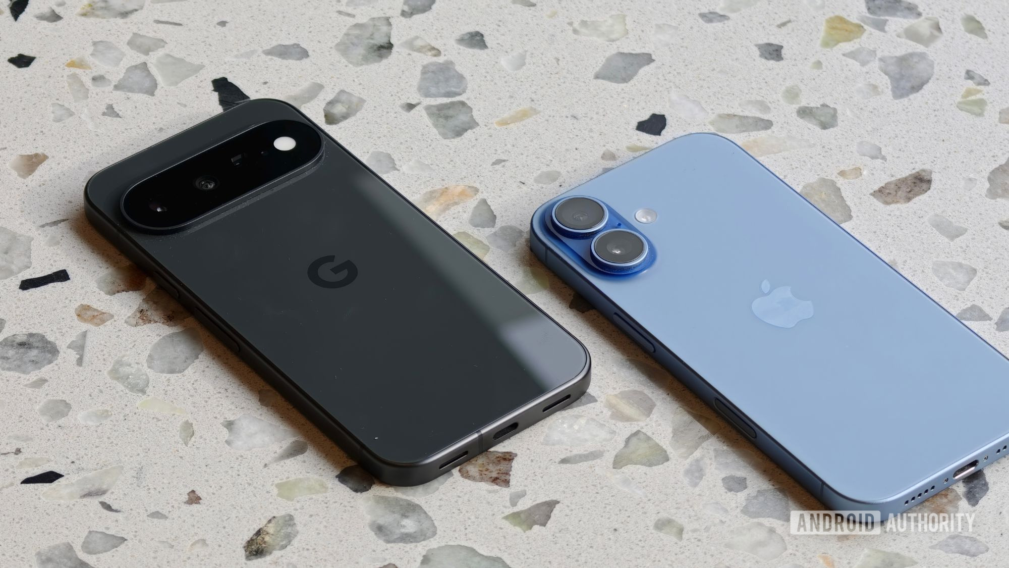 Google Pixel 11 vs iPhone 17 kept on table