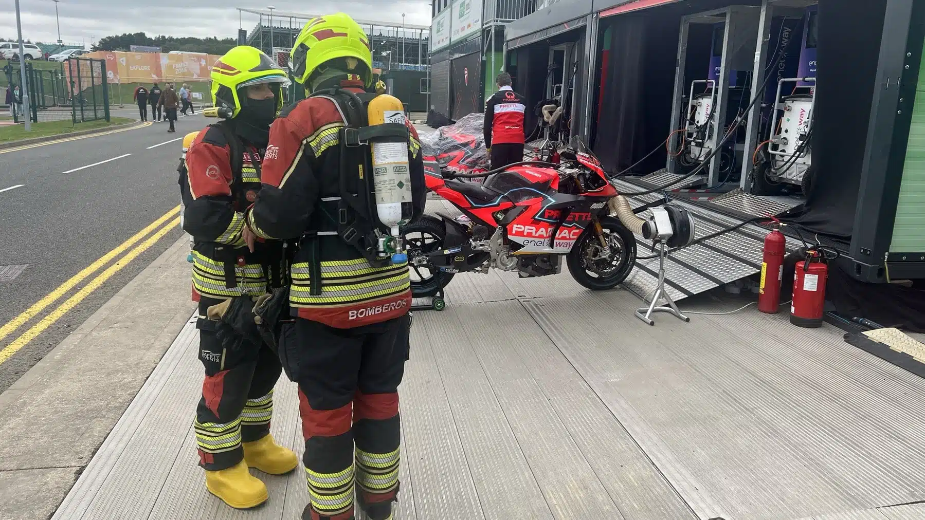 From next year, most Moto2 and Moto3 teams will work out of temporary units similar to those used in MotoE, with garages below and offices above