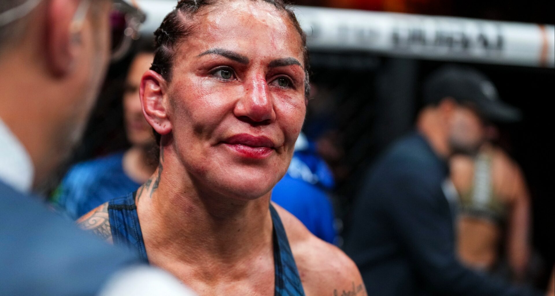 Cris 'Cyborg' Justino celebrates after PFL Tampa