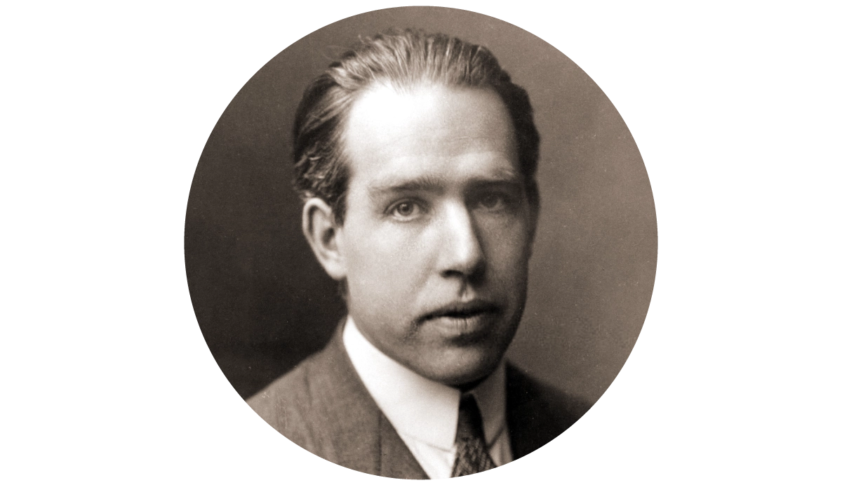 Black and white portrait of Niels Bohr