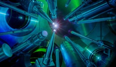 A 60-beam ultraviolet laser flash-vaporized the surface of tiny diamonds so the blast would kick a shock wave through them, melting the hardest material on Earth at 12,680 degrees and 145 million psi, and solid diamond turned out to float on its own melt like ice on water