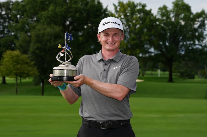 Sandy Scott after winning the Nationwide Children's Hospital Championship in Ohio. Photograph: Dylan Buell/Getty Images