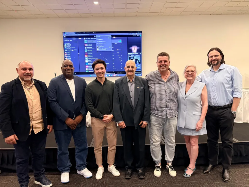 SGBA Board left ot right, Con Angelis, Luther Shannon, Jae Wydveld Ray Barbi, George Aliferis, Valerie Stoddart, Paul Thanos
