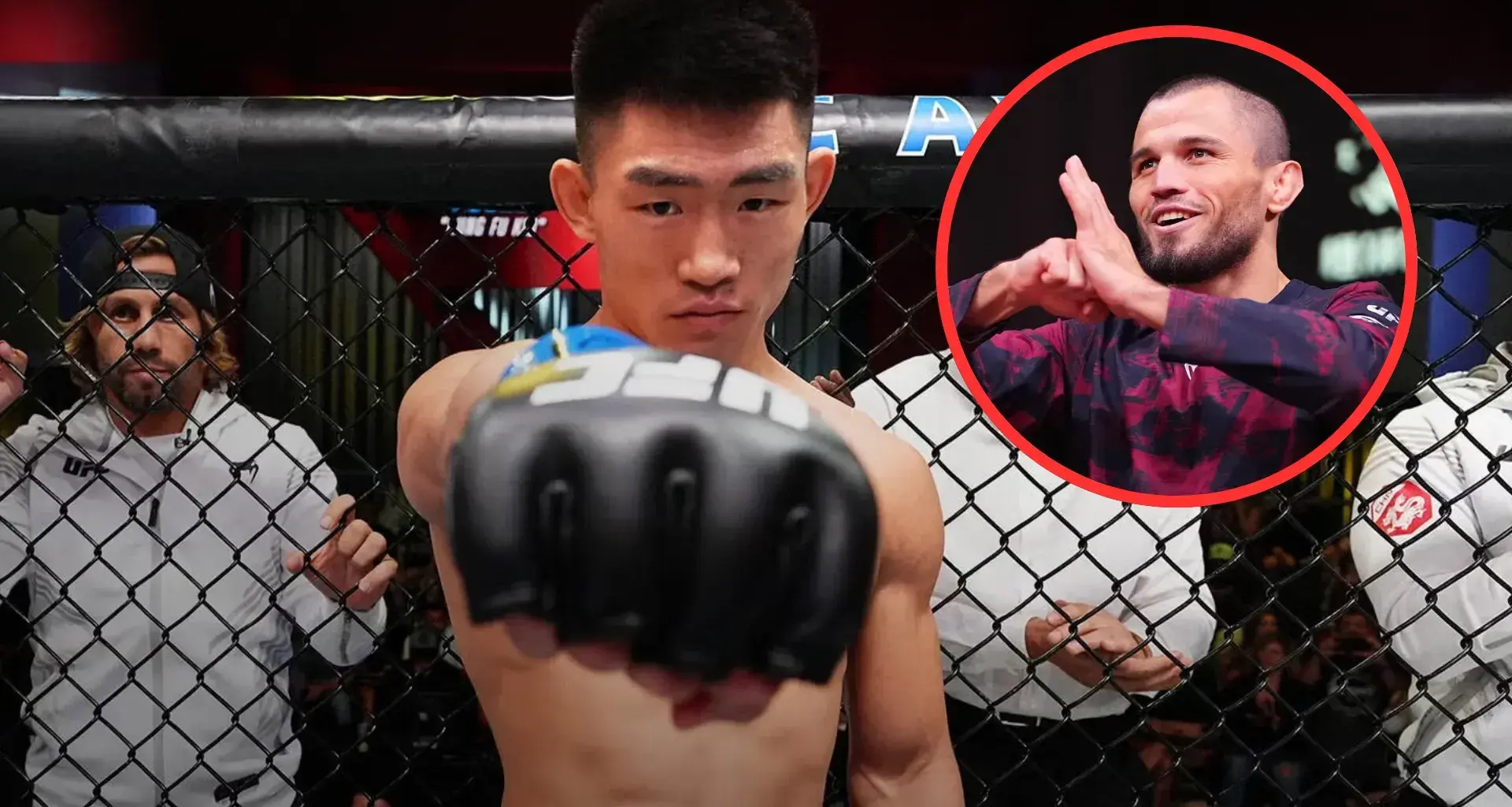 Screengrabs of fan reactions to Song Yadong KO of Umar Nurmagomedov