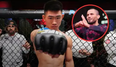 Screengrabs of fan reactions to Song Yadong KO of Umar Nurmagomedov