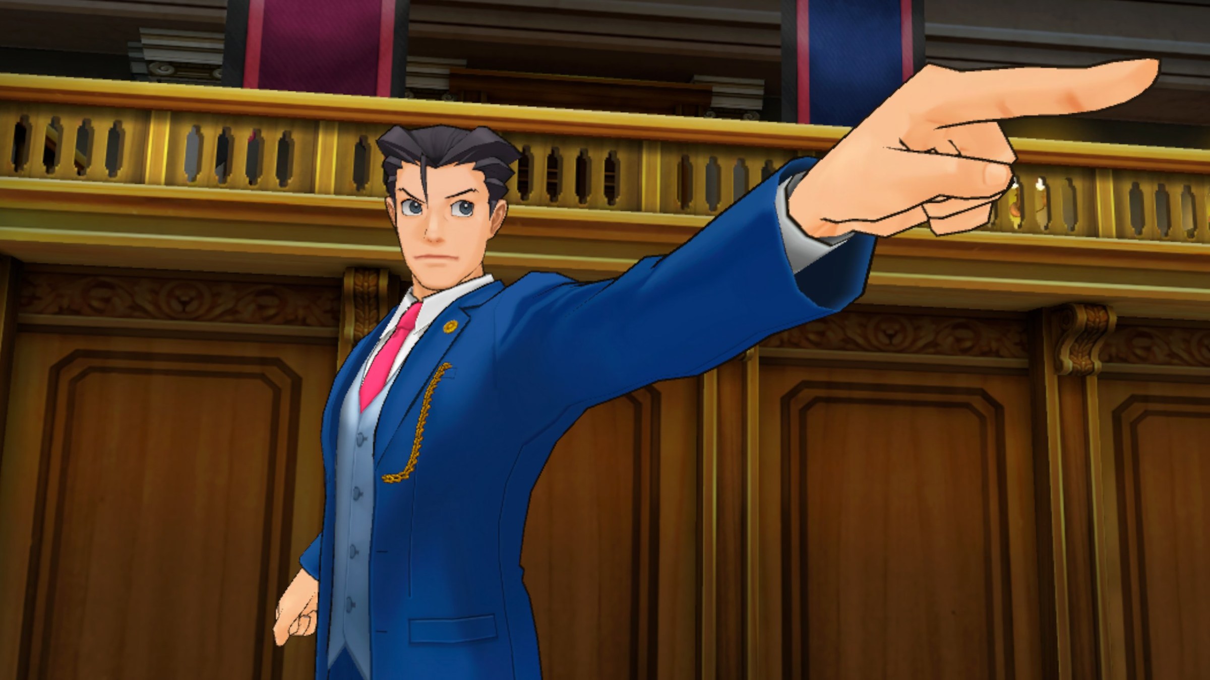 A screenshot from Phoenix Wright: Ace Attorney Dual Destinies VR.