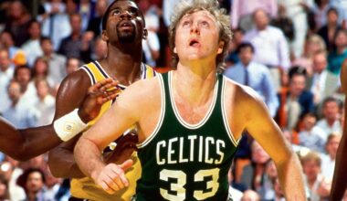 Magic Johnson (Lakers) and Larry Bird (Celtics) each played with only one NBA team.