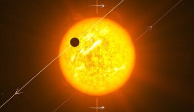 Artist's depiction of a planet in retrograde motion. Credit - ESO/L. Calçada