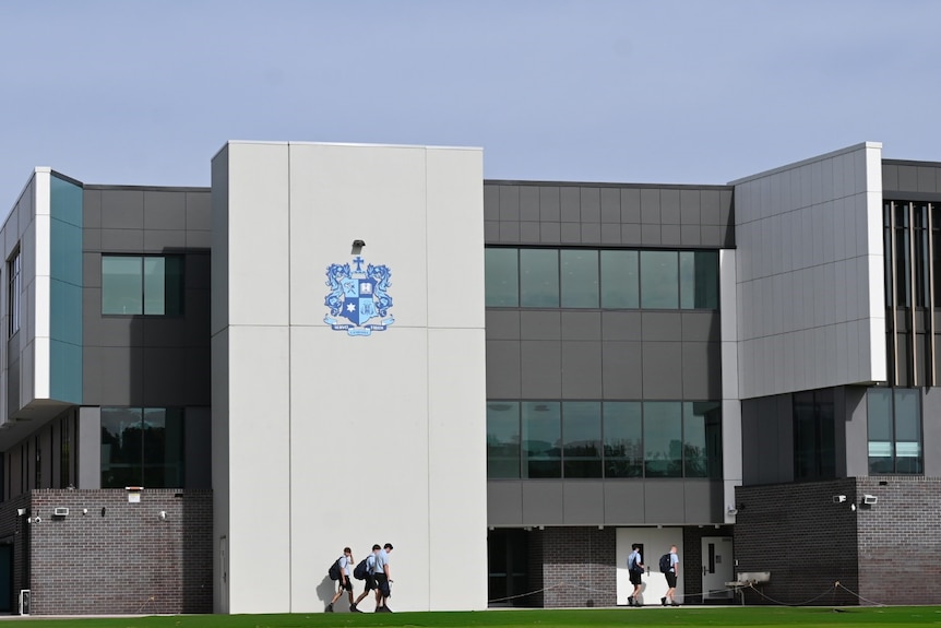 The exterior of a modern-looking school building