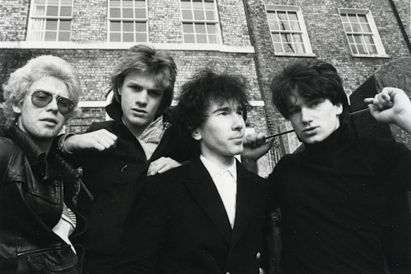 U2 in 1979: from left, Adam Clayton, Larry Mullen Jr., David Evans (aka “the Edge”) and Bono.