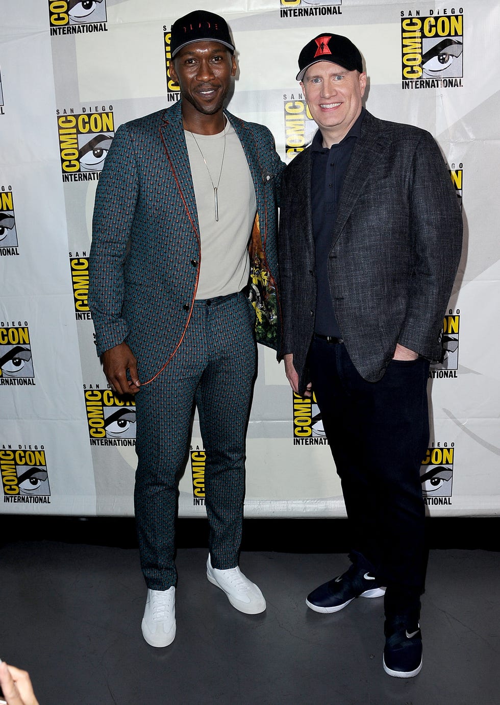 Mahershala Ali and Kevin Feige at Comic-Con 2019 mahershala ali and kevin feige at comic con 2019
