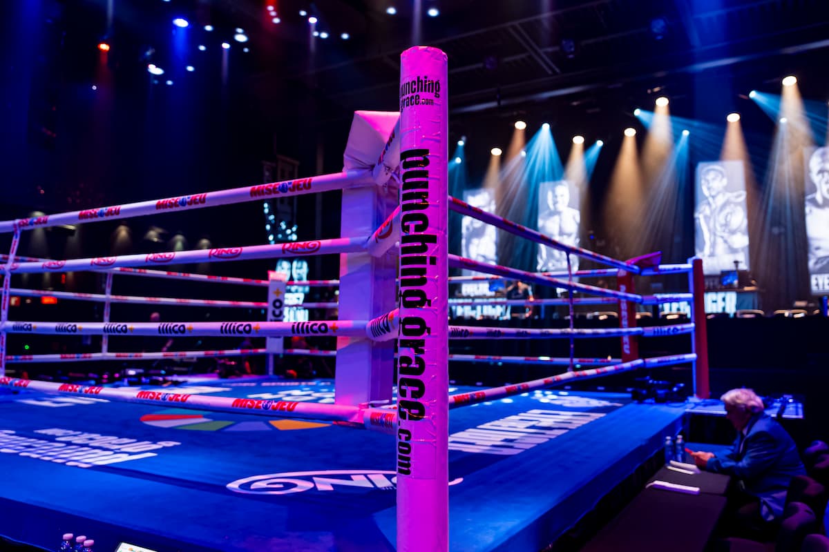 Boxing ring set up at Casino de Montreal