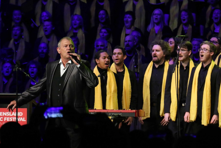 John Farnham performs You're the Voice in Brisbane.