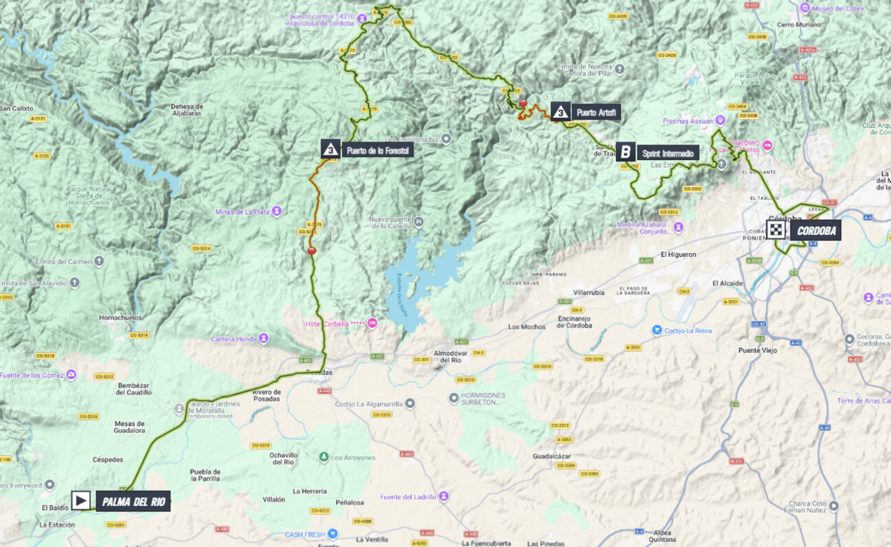 Modified map for stage 15 of 2026 Vuelta a España
