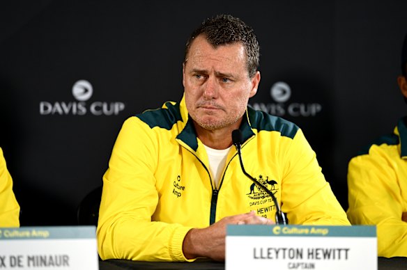 Strong thoughts: Australia’s Davis Cup captain Lleyton Hewitt.