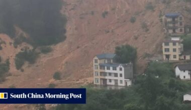 Typhoon Saudel: days of flooding trigger fatal landslide in central China