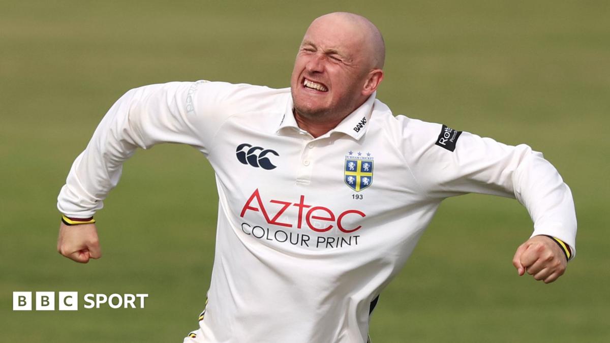 Callum Parkinson celebrates a wicket on the final day against Middlesex