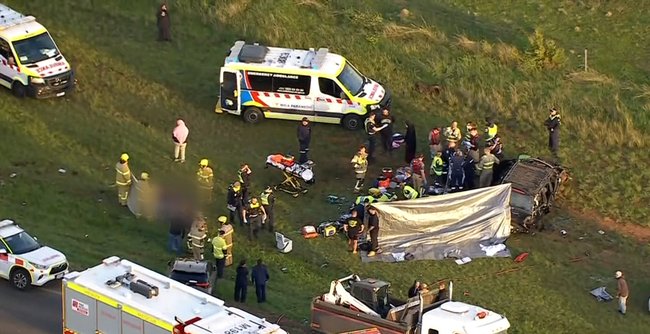 Paramedics at the scene.