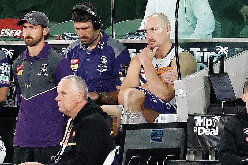 Cox hurt his calf in the final game of Fremantle’s home and away season.