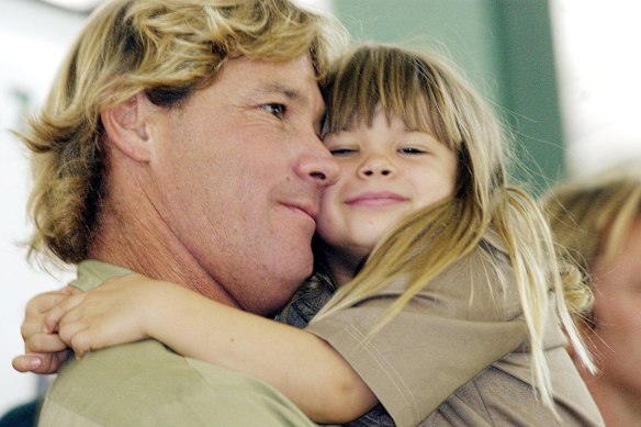 Steve and Bindi Irwin at Australia Zoo in 2003.